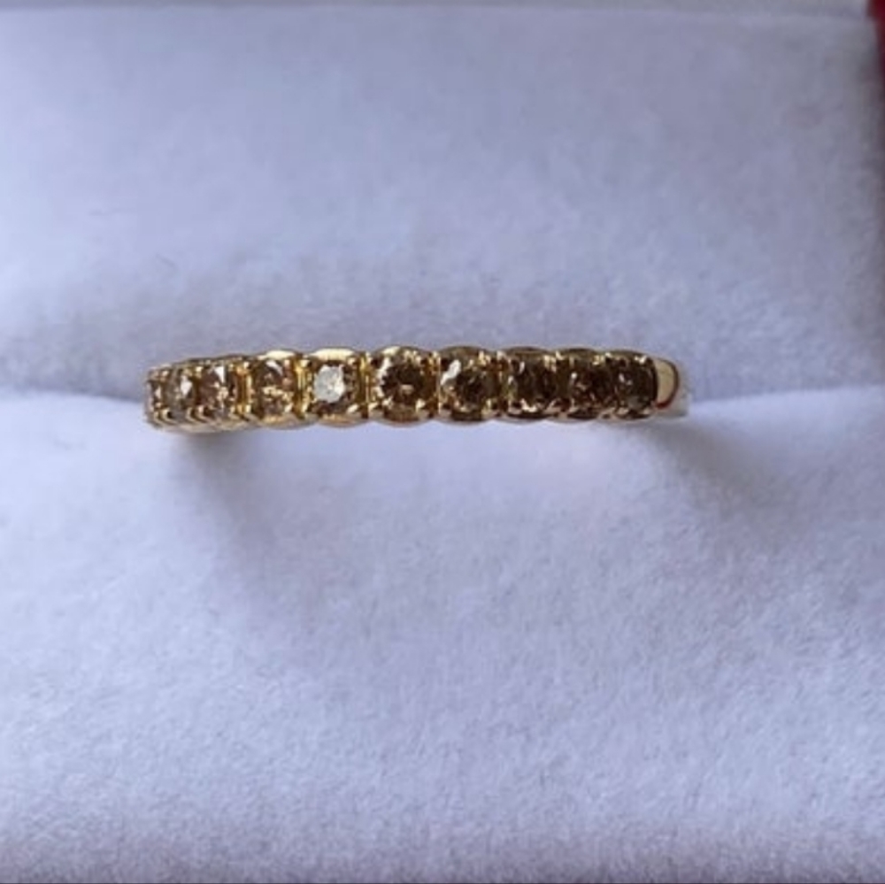 9ct/9k solid yellow gold cognac diamond band